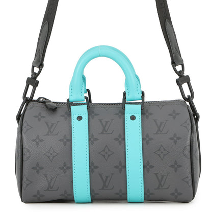 LOUIS VUITTON Keepall Bandouliere Turquoise/NoirM11645 Monogram Eclipse Reverse Size 25