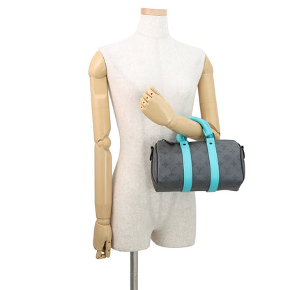 LOUIS VUITTON Keepall Bandouliere Turquoise/NoirM11645 Monogram Eclipse Reverse Size 25
