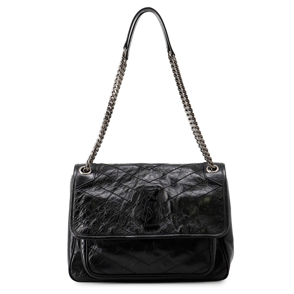 SAINT LAURENT PARIS Niki ChainShoulder Bag Black6331580EN041000 Vintage Calf Leather Size Medium