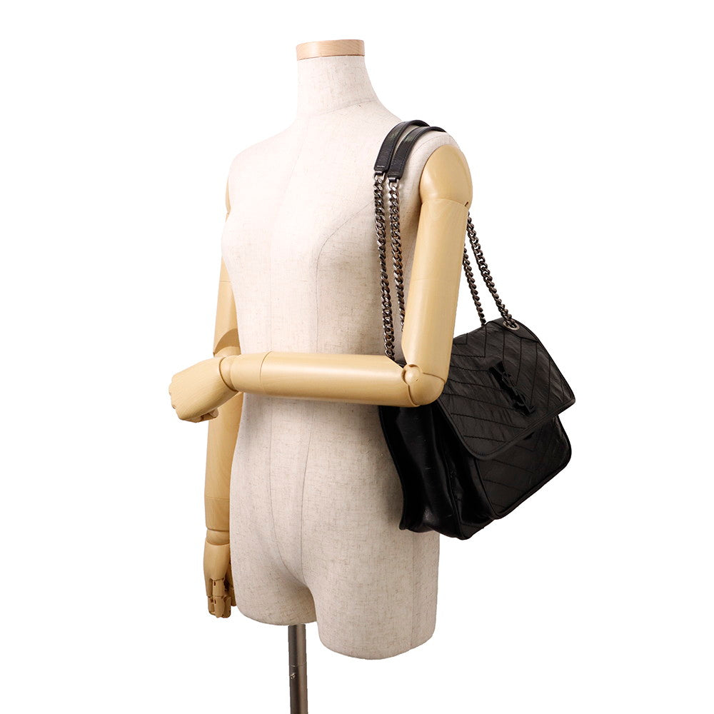 SAINT LAURENT PARIS Niki ChainShoulder Bag Black6331580EN041000 Vintage Calf Leather Size Medium