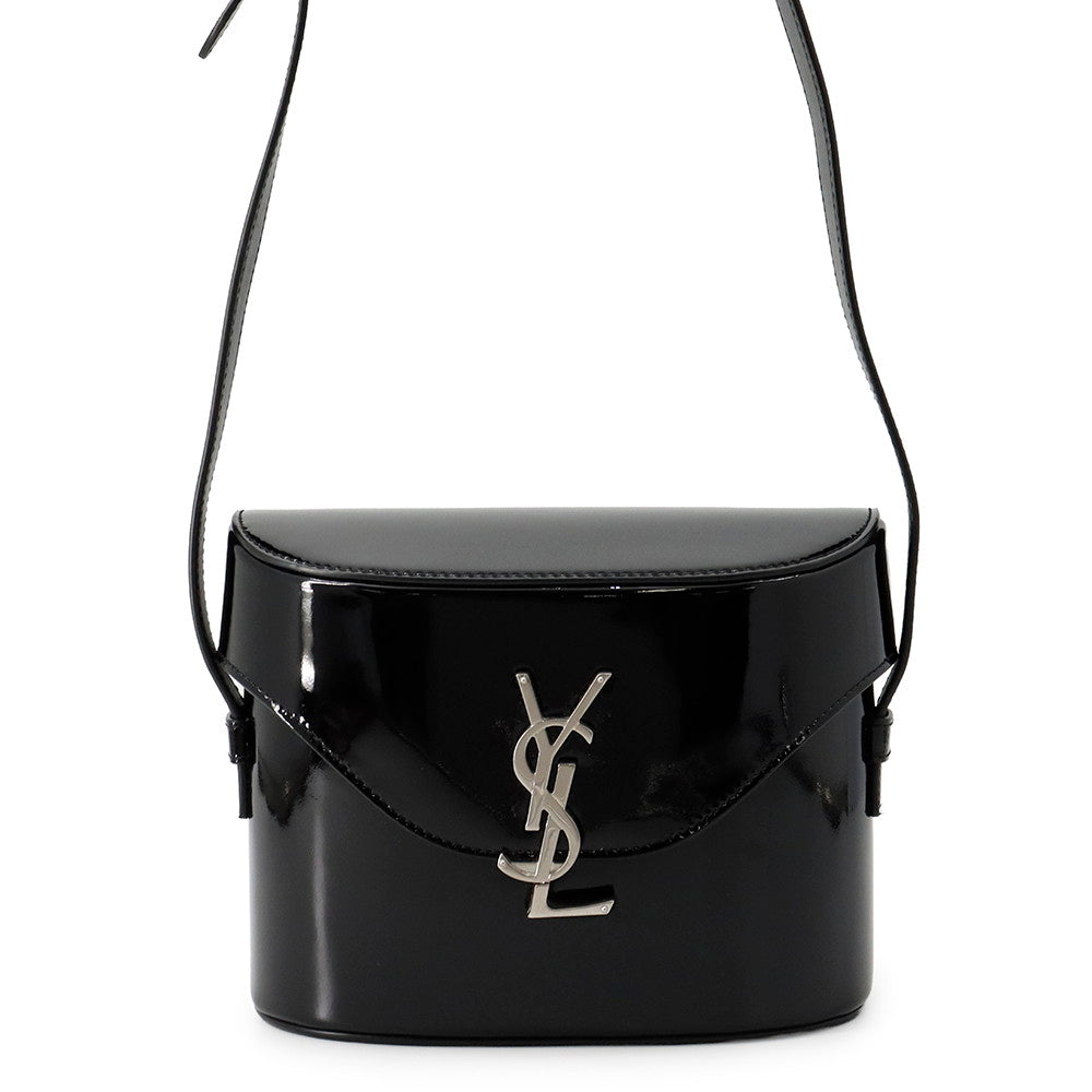 SAINT LAURENT PARIS June Shoulder Bag Black713700AAAWT1000 Patent Leather