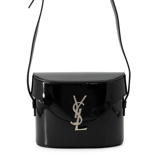SAINT LAURENT PARIS June Shoulder Bag Black713700AAAWT1000 Patent Leather
