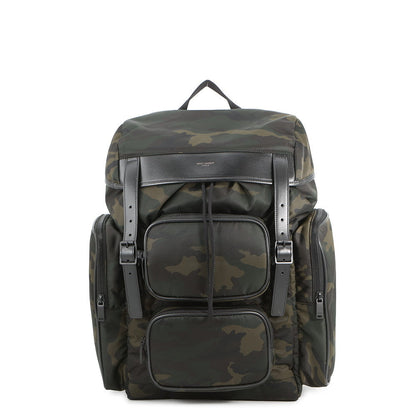 SAINT LAURENT PARIS HUNT Camouflage Backpack Khaki/Black437110 Nylon Leather