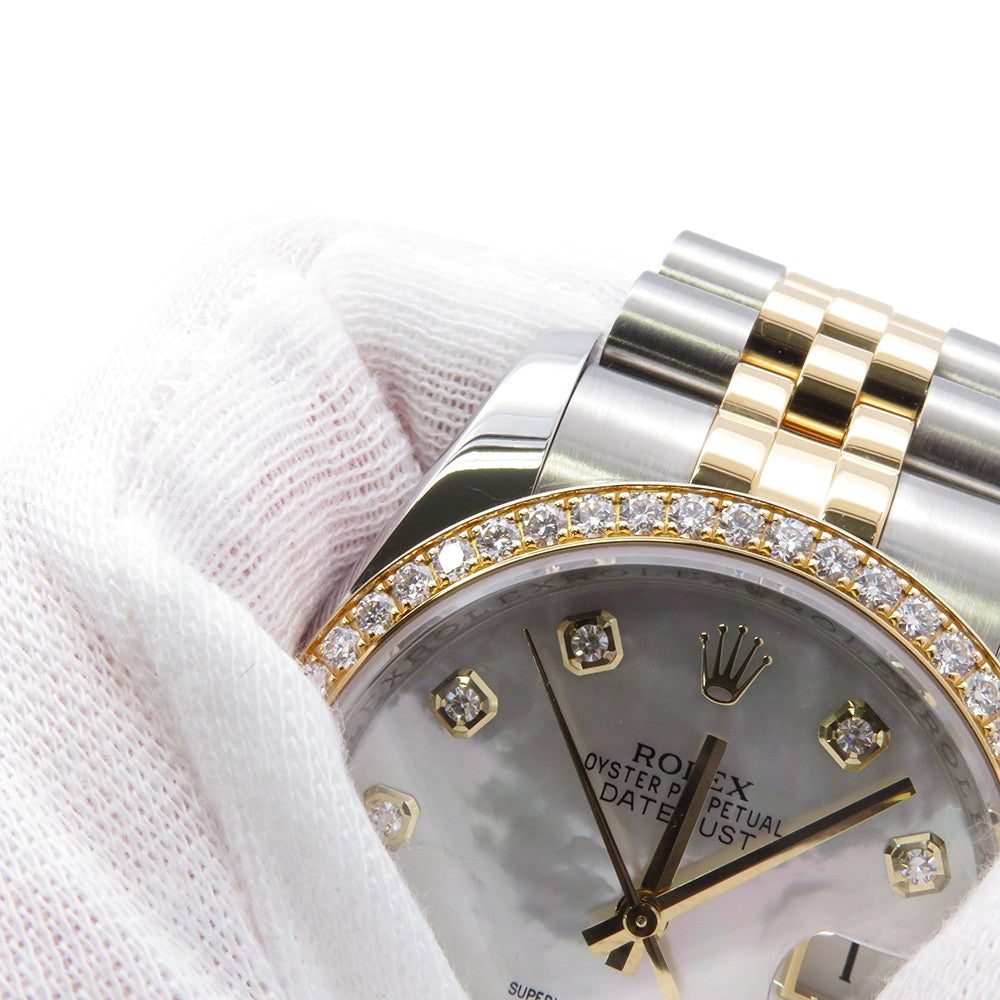 ROLEX Datejust Diamond Bezel W36mm Stainless Steel 18KYG White Shell Dial116243NG