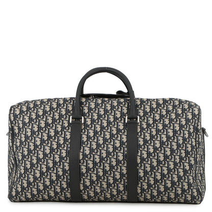 Dior Oblique Jacquard Lingot 2-Way Travel Bag Beige/Navy1ADDU115YKY_H27E Canvas Leather Size 50