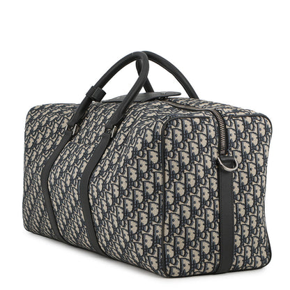 Dior Oblique Jacquard Lingot 2-Way Travel Bag Beige/Navy1ADDU115YKY_H27E Canvas Leather Size 50