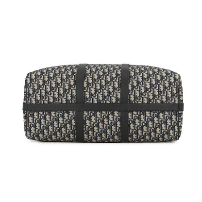 Dior Oblique Jacquard Lingot 2-Way Travel Bag Beige/Navy1ADDU115YKY_H27E Canvas Leather Size 50