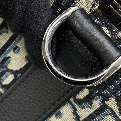 Dior Oblique Jacquard Lingot 2-Way Travel Bag Beige/Navy1ADDU115YKY_H27E Canvas Leather Size 50