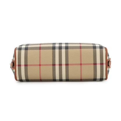 BURBERRY Novacheck Cosmetic Pouch Archive Beige80944191 PVC Leather Size Small