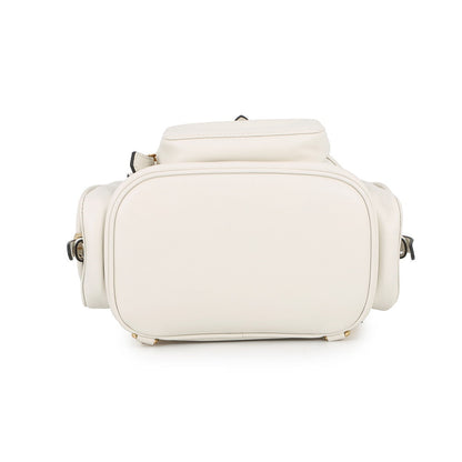 MIUMIU Logo Backpack White5BZ043 Leather Size Medium
