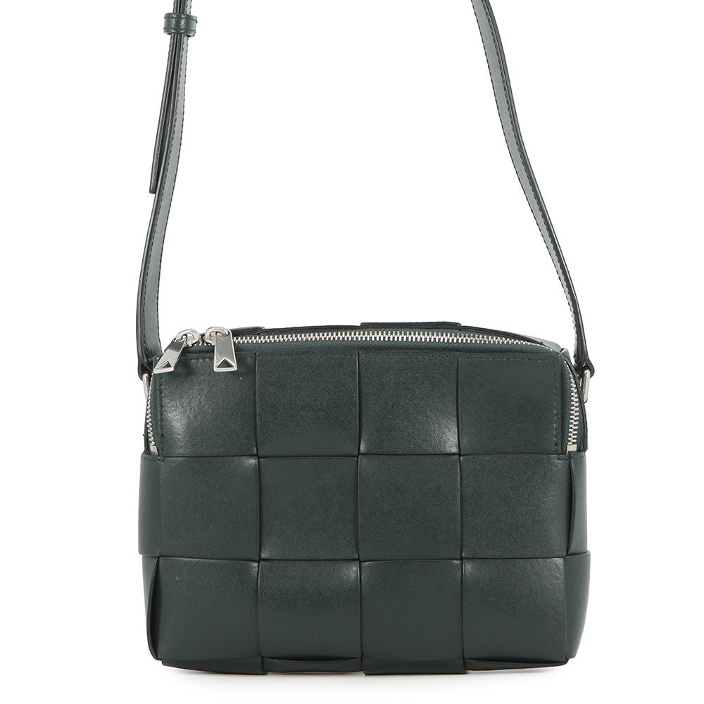 Bottega Veneta Maxi INTRECCIATO Shoulder Bag Dark Green Leather