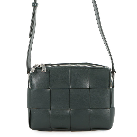 Bottega Veneta Maxi INTRECCIATO Shoulder Bag Dark Green Leather