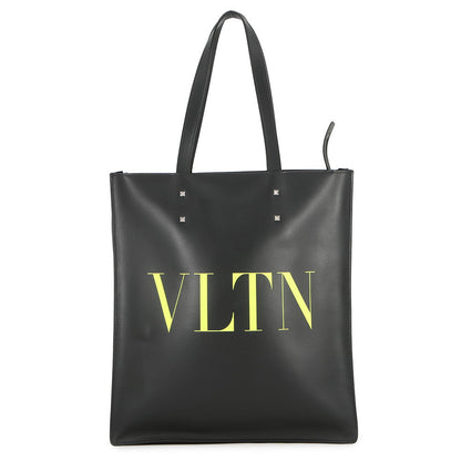 Valentino Garavani VLTN Logo Rock Studded Tote Bag Black Leather