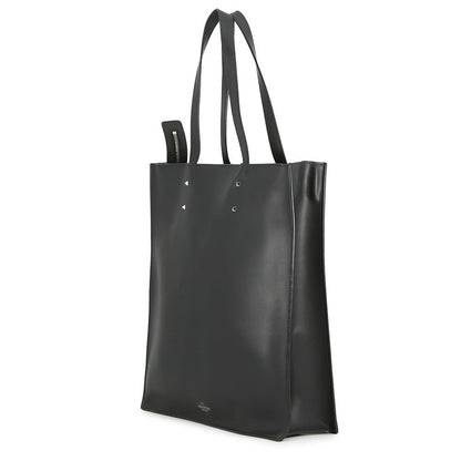 Valentino Garavani VLTN Logo Rock Studded Tote Bag Black Leather