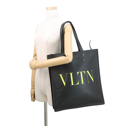 Valentino Garavani VLTN Logo Rock Studded Tote Bag Black Leather