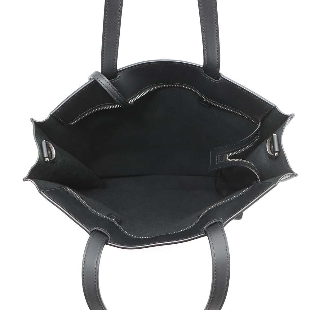 Valentino Garavani VLTN Logo Rock Studded Tote Bag Black Leather