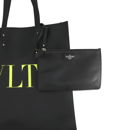 Valentino Garavani VLTN Logo Rock Studded Tote Bag Black Leather