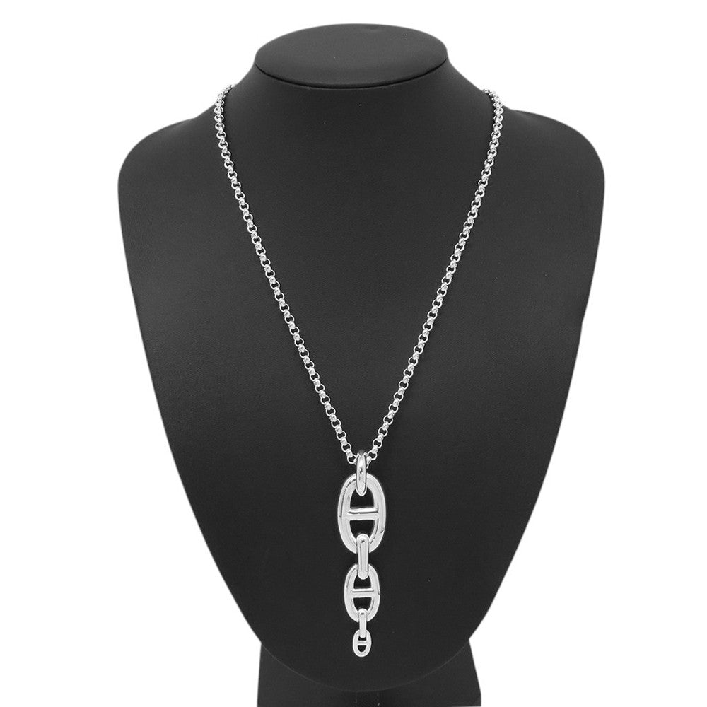 HERMES Chaine d'Ancre Necklace Size GM SV925