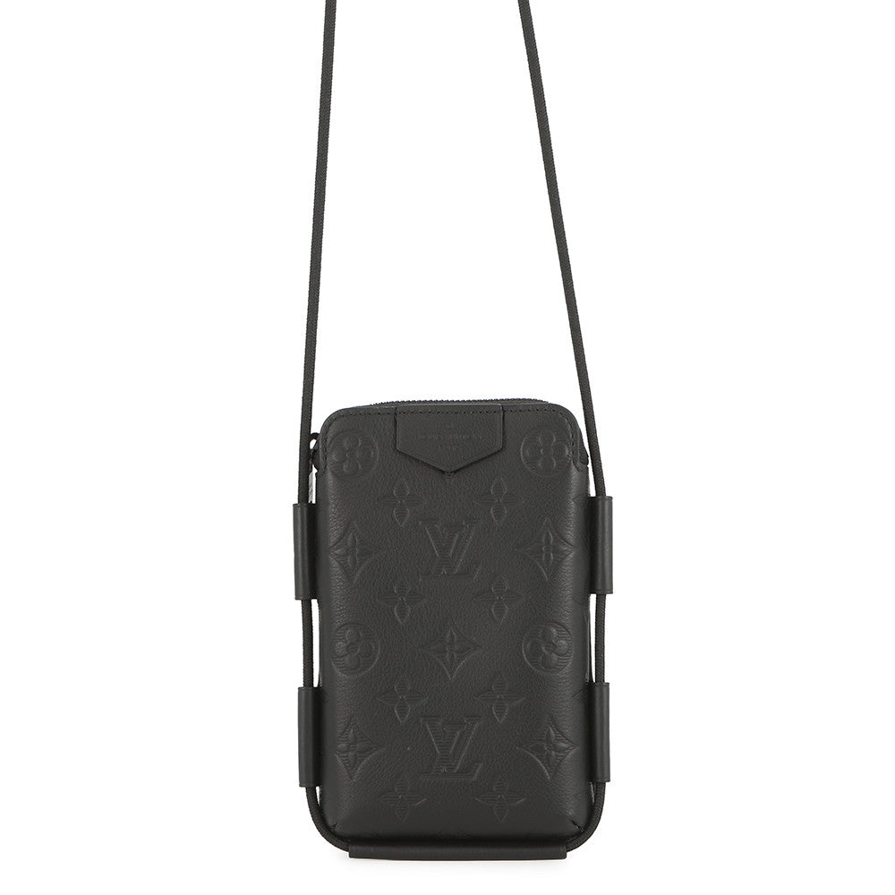 LOUIS VUITTON Lace-up Pouch NoirM12601 Monogram Shadow
