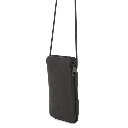 LOUIS VUITTON Lace-up Pouch NoirM12601 Monogram Shadow
