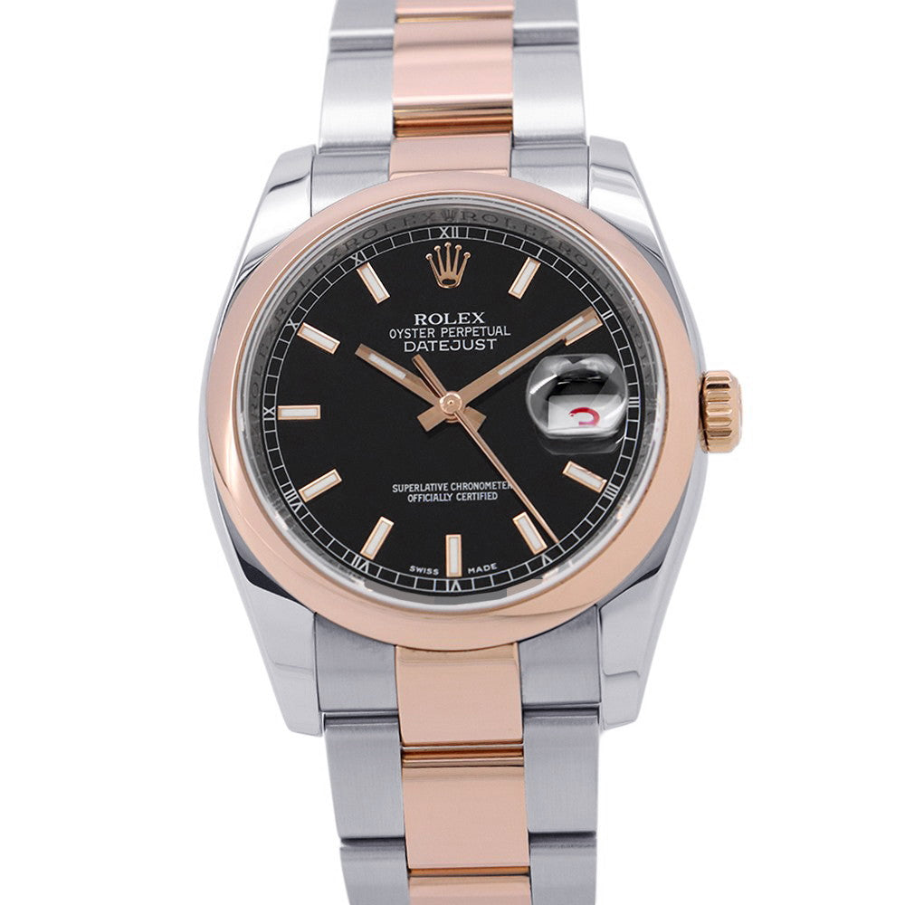 ROLEX Datejust W36mm Stainless Steel K18PG Black Dial116201