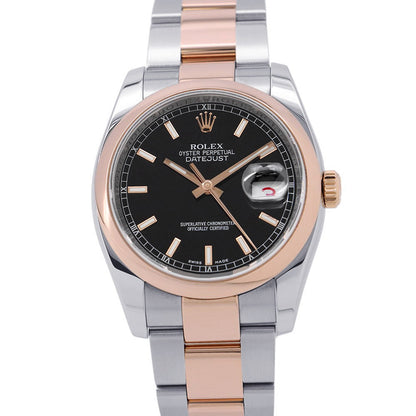 ROLEX Datejust W36mm Stainless Steel K18PG Black Dial116201