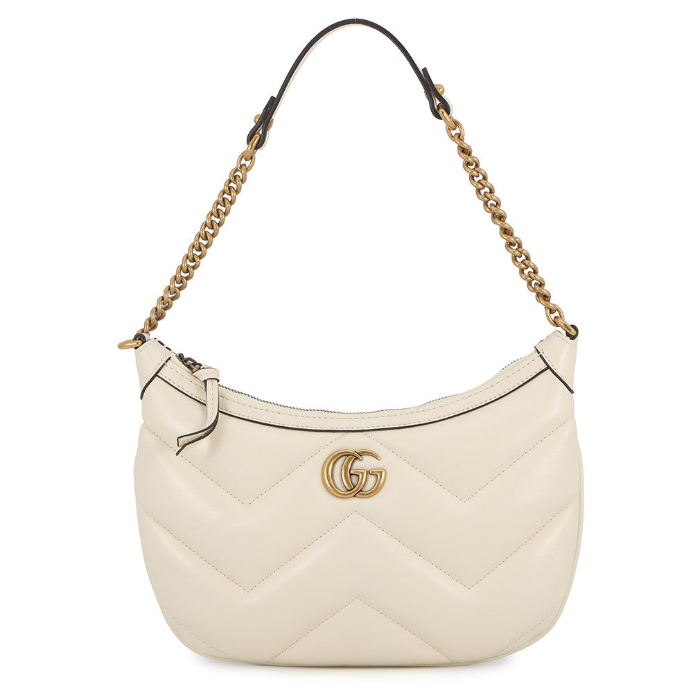 GUCCI GG Marmont ChainShoulder Bag Ivory777263 Leather Size Small