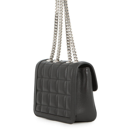 GUCCI Decorated Mini Chain Shoulder Bag Black741457 Leather