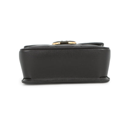 GUCCI Decorated Mini Chain Shoulder Bag Black741457 Leather