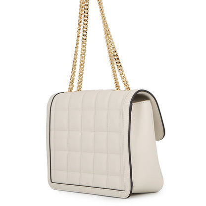 GUCCI Decorated Chain Shoulder Bag White850524 Leather