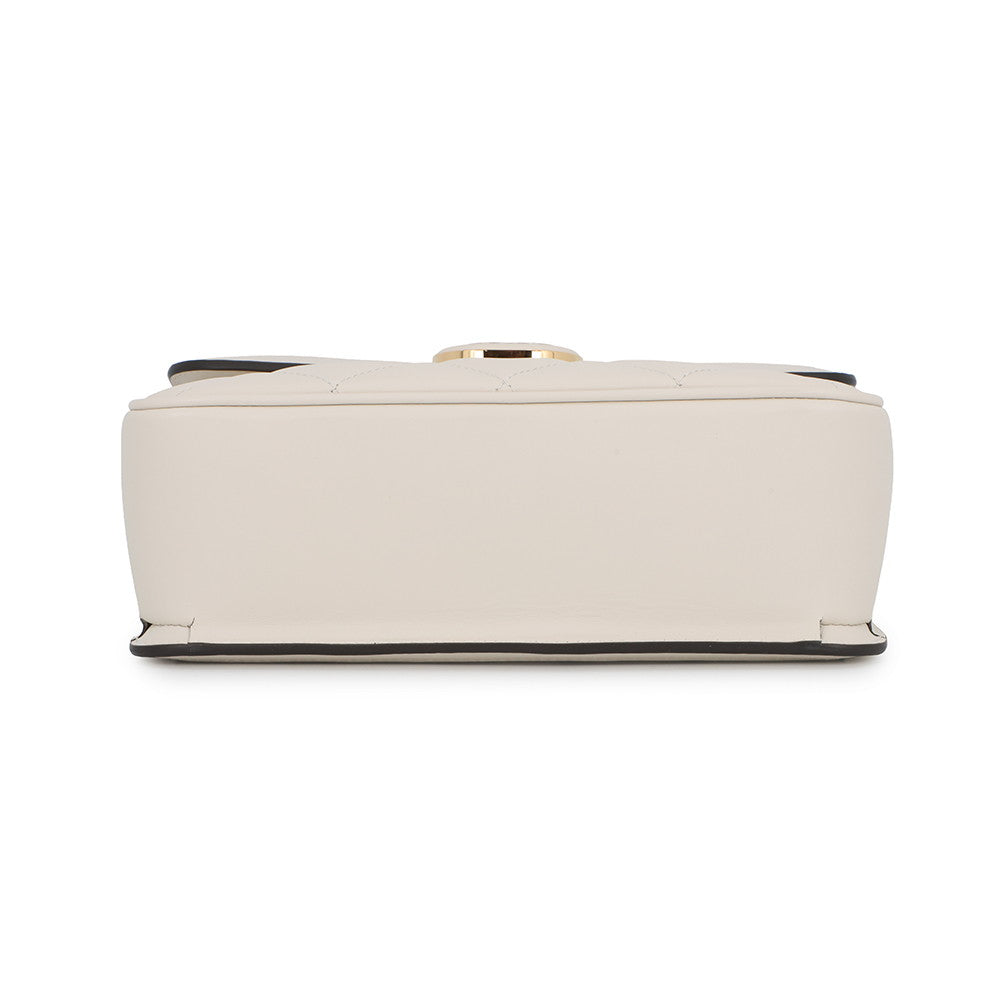GUCCI Decorated Chain Shoulder Bag White850524 Leather