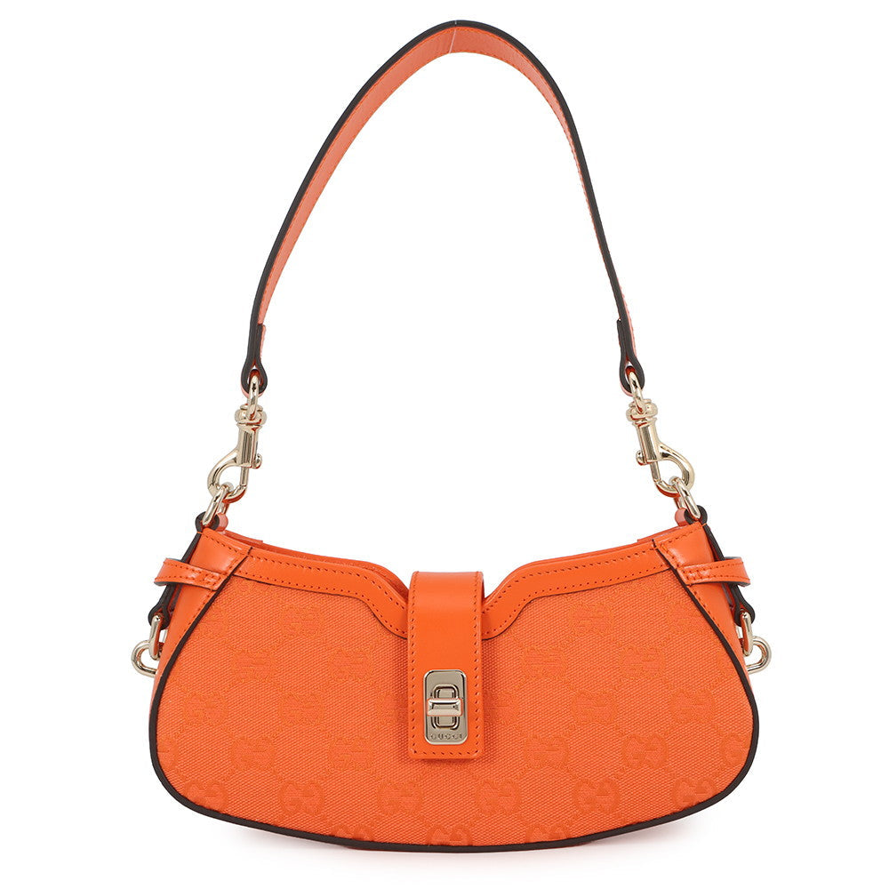 GUCCI Moonside Shoulder Bag Orange786035 GG Canvas Leather Size Mini