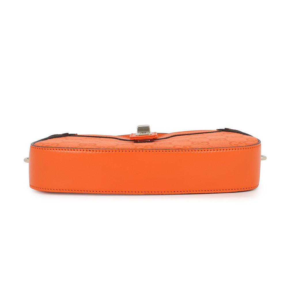 GUCCI Moonside Shoulder Bag Orange786035 GG Canvas Leather Size Mini