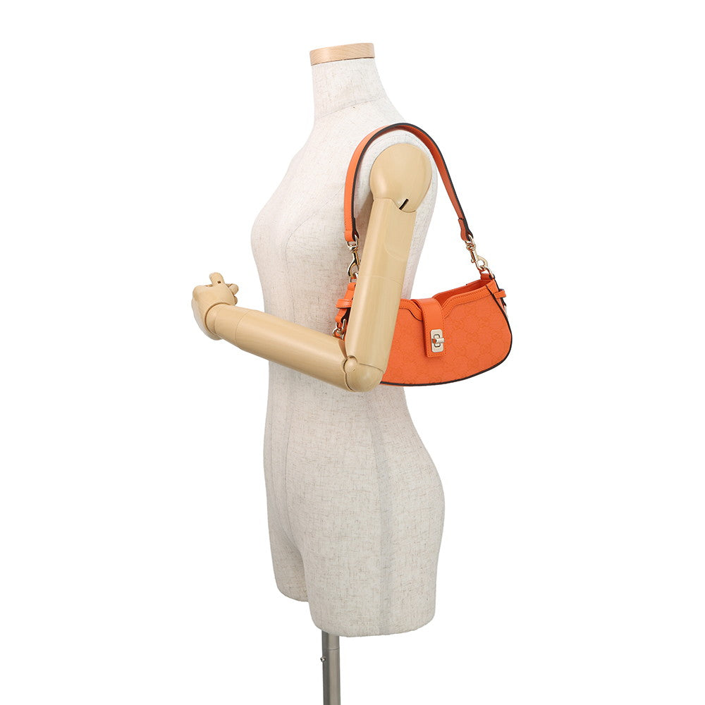 GUCCI Moonside Shoulder Bag Orange786035 GG Canvas Leather Size Mini