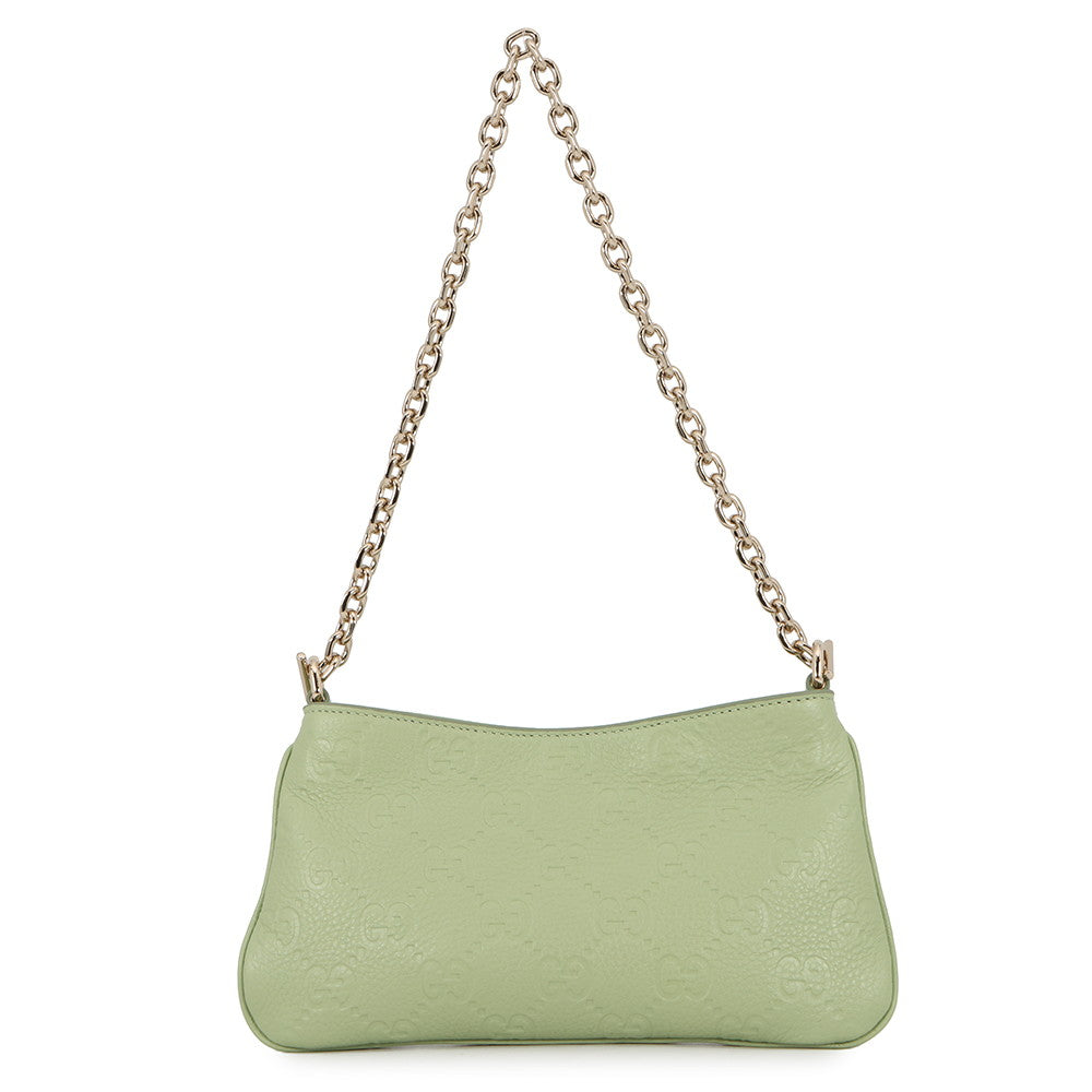 GUCCI GG Emblem Super Mini Bag Green815278 Leather