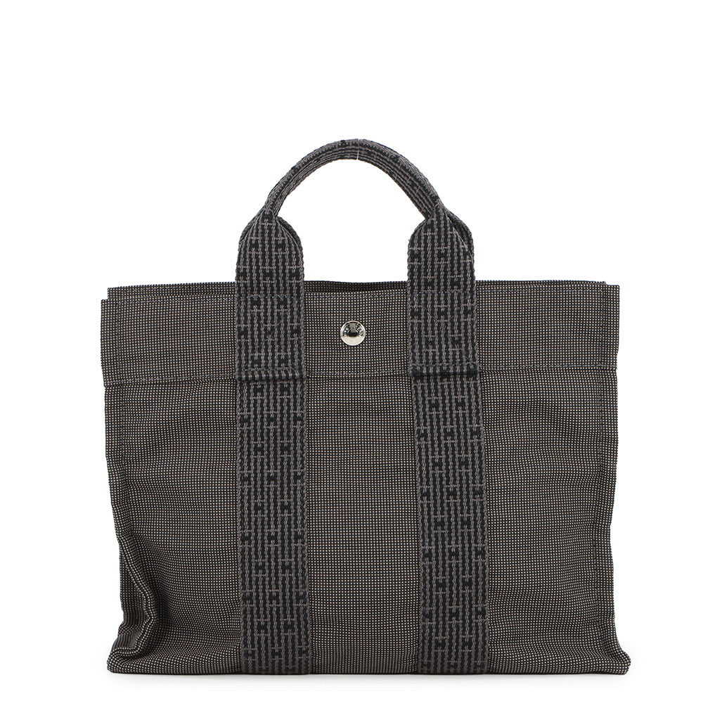 HERMES Her Line Tote Gray Canvas Size PM