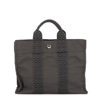 HERMES Her Line Tote Gray Canvas Size PM