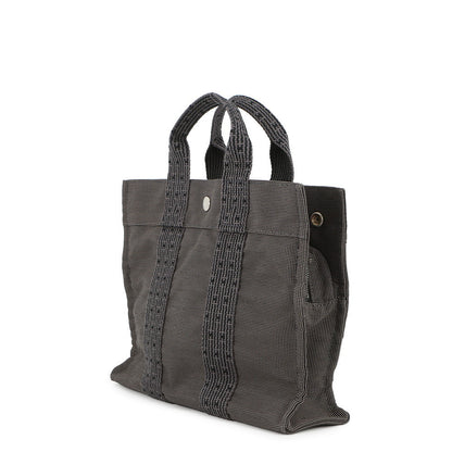 HERMES Her Line Tote Gray Canvas Size PM