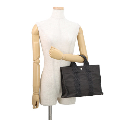 HERMES Her Line Tote Gray Canvas Size PM