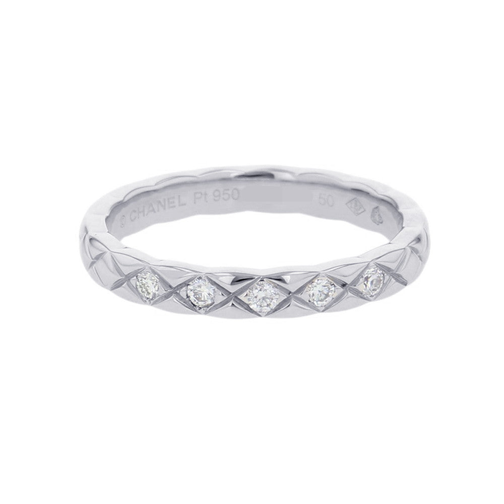 CHANEL Coco Crush Collection Wedding Rings Size Small 50/#10J11355 Pt950