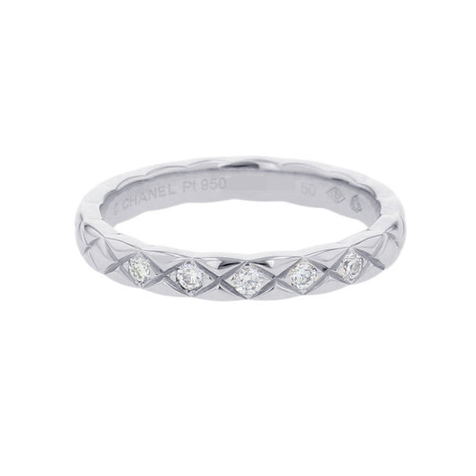 CHANEL Coco Crush Collection Wedding Rings Size Small 50/#10J11355 Pt950