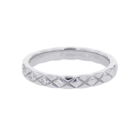 CHANEL Coco Crush Collection Wedding Rings Size Small 50/#10J11355 Pt950