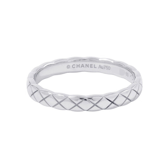 CHANEL Coco Crush Collection Ring Size 60/#20 MiniJ11793 18K White Gold