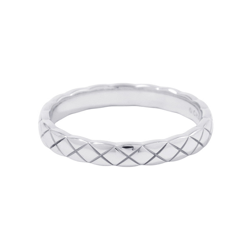 CHANEL Coco Crush Collection Ring Size 60/#20 MiniJ11793 18K White Gold