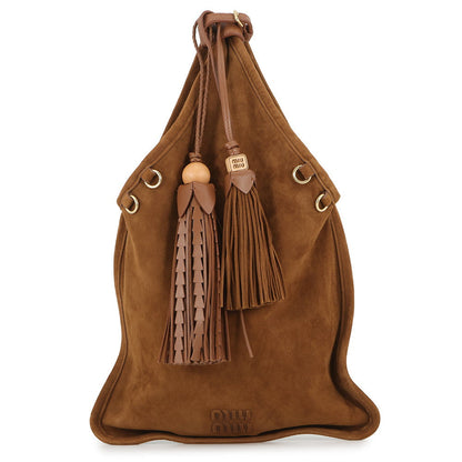 MIUMIU Handbag Brown5BA295 suede