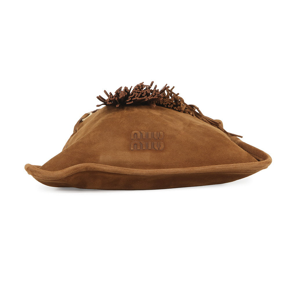 MIUMIU Handbag Brown5BA295 suede
