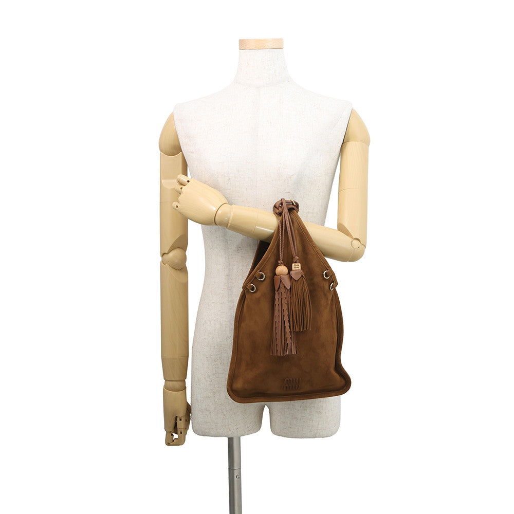 MIUMIU Handbag Brown5BA295 suede