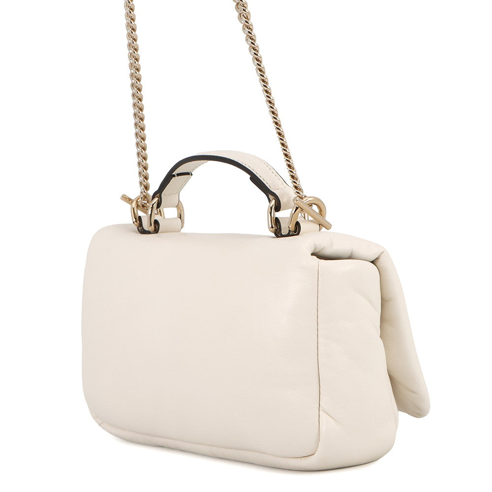 GUCCI GG Milano Top Handle Chain Shoulder Bag White806017 Leather