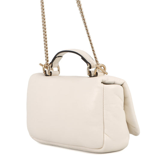 GUCCI GG Milano Top Handle Chain Shoulder Bag White806017 Leather