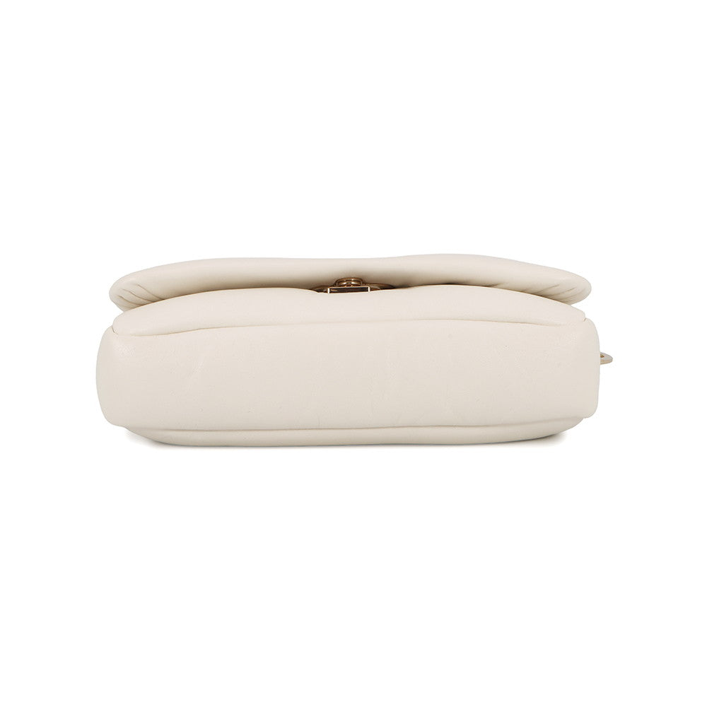 GUCCI GG Milano Top Handle Chain Shoulder Bag White806017 Leather